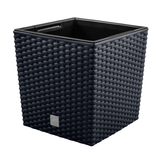 Prosperplast kvetináč 26,5 cm x 26,5 x 26,6 cm plastový odtieň sivej a striebornej
